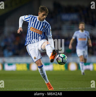 San Sebastian, Spain. 04th Mar, 2018. (8) Adnan Januzaj during the Spanish La Liga soccer match between Real Sociedad and Deportivo Alaves, at Anoeta stadium, in San Sebastian, northern Spain, Sunday, March. 04, 2018. Credit: Gtres Información más Comuniación on line, S.L./Alamy Live News Stock Photo