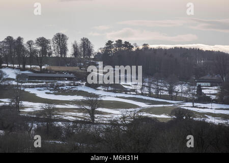 Cardiff, Wales, UK, March 4th 2018. Hillsides thaw near Cardiff as Britain recovers from the impact of a major spell of wintry weather. Credit: Mark Hawkins/Alamy Live News Stock Photo