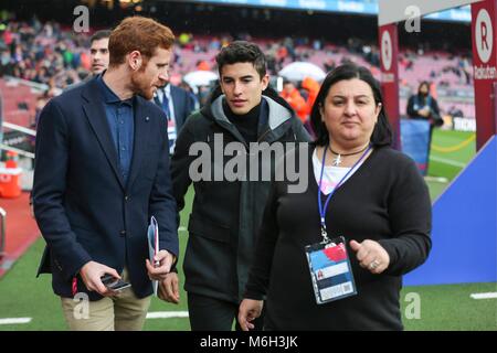 Barcelona, Spain. 4th Mar, 2018. Marc Marquez before the match between FC Barcelona against Atletico Madrid, for the round 27 of the Liga Santander, played at Camp Nou Stadium on 4th March 2018 in Barcelona, Spain. (Credit: Urbanandsport / Cordon Press)  Cordon Press Credit: CORDON PRESS/Alamy Live News Stock Photo