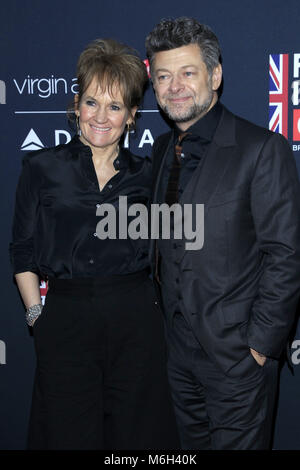 Los Angeles, California. 2nd Mar, 2018. Lorraine Ashbourne and Andy Serkis attending the 'Film is Great' British Film Reception honoring the British nominees of the 90th Annual Academy Awards at the British Residence on March 2, 2018 in Los Angeles, California. | usage worldwide Credit: dpa/Alamy Live News Stock Photo