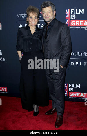 Los Angeles, California. 2nd Mar, 2018. Lorraine Ashbourne and Andy Serkis attending the 'Film is Great' British Film Reception honoring the British nominees of the 90th Annual Academy Awards at the British Residence on March 2, 2018 in Los Angeles, California. | usage worldwide Credit: dpa/Alamy Live News Stock Photo