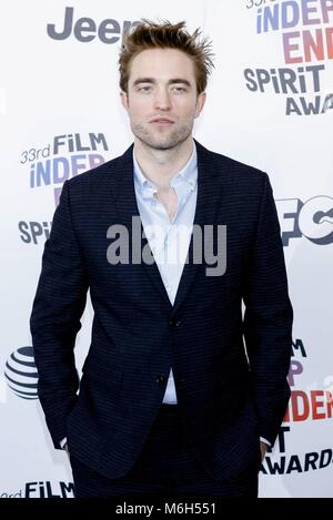 Robert Pattinson attends the Film Independent Spirit Awards in a tent in Santa Monica, Los Angeles, USA, on 03 March 2018. | usage worldwide Credit: dpa picture alliance/Alamy Live News Stock Photo