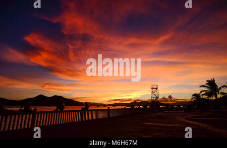 Sunset on the sea in Coron Island, Palawan, Philippines. Stock Photo