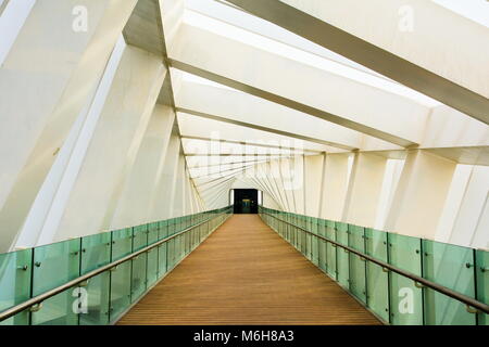 Dubai Water canal foot bridge interior architecture Stock Photo