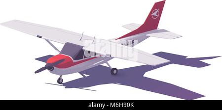Vector low poly small airplane Stock Vector