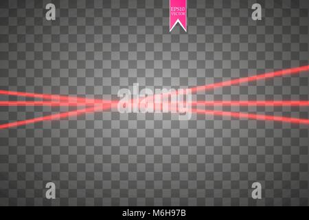 Abstract red laser beam. Vector illustration.the lighting effect.floodlight directional. EPS 10. Stock Vector