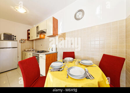 kitchen interior with dining table Stock Photo