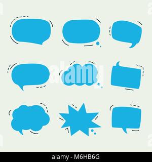 Blank empty colored speech bubbles Stock Vector
