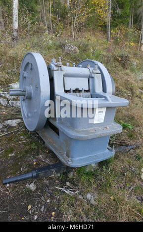 An old rock crusher at a mining museum in Norway Stock Photo