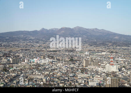 General view from Gunma prefectual  office building observatory, Maebashi City, Gunma Prefecture, Japan Stock Photo