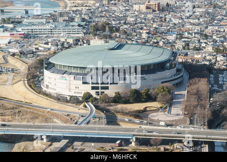 General view from Gunma prefectual  office building observatory, Maebashi City, Gunma Prefecture, Japan Stock Photo