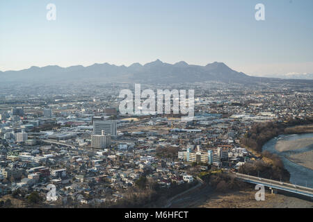 General view from Gunma prefectual  office building observatory, Maebashi City, Gunma Prefecture, Japan Stock Photo