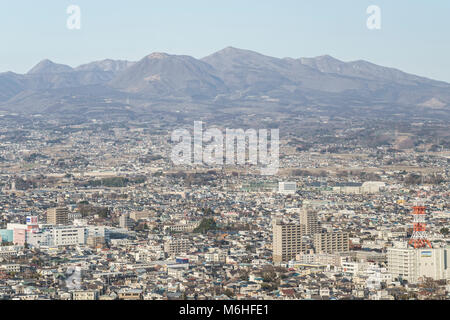 General view from Gunma prefectual  office building observatory, Maebashi City, Gunma Prefecture, Japan Stock Photo