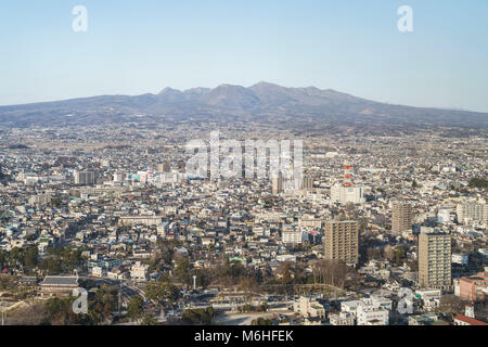 General view from Gunma prefectual  office building observatory, Maebashi City, Gunma Prefecture, Japan Stock Photo