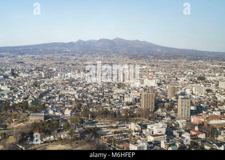 General view from Gunma prefectual  office building observatory, Maebashi City, Gunma Prefecture, Japan Stock Photo