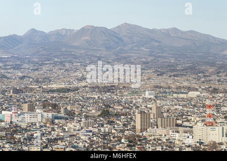 General view from Gunma prefectual  office building observatory, Maebashi City, Gunma Prefecture, Japan Stock Photo