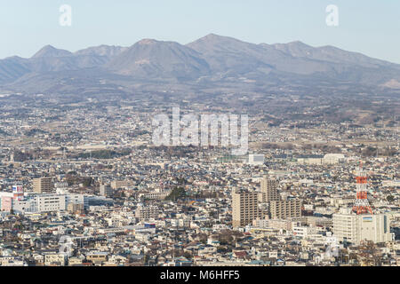 General view from Gunma prefectual  office building observatory, Maebashi City, Gunma Prefecture, Japan Stock Photo