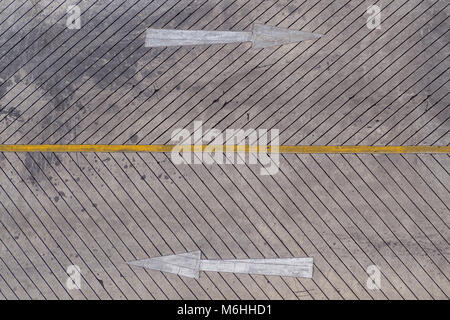 arrow traffic sign on street. Stock Photo