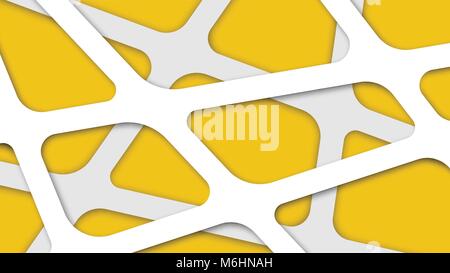 Abstract Background Design Template with White and Light Gray Thick Line on Yellow Vector Illustration Stock Vector