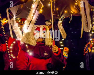 Morgestraich, carnival procession at night, Basler Fasnacht, Carnival of Basel, Basel, canton Basel, Switzerland, Europe Stock Photo