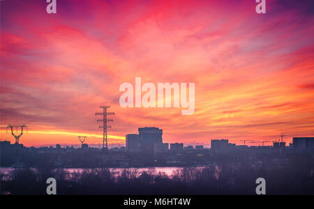 urban horizon at sunrise Stock Photo