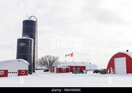 Ottawa, ON / Canada - December 25 2017: Ottawa farm after a snowstorm on Christmas Day Stock Photo