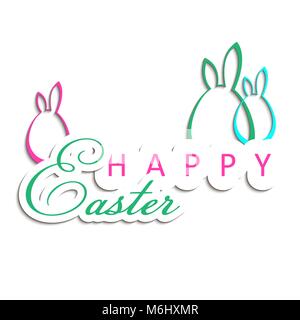 Happy Easter. Easter greeting card. Vector illustration. Stock Vector