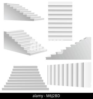white stairs set. Stock Vector