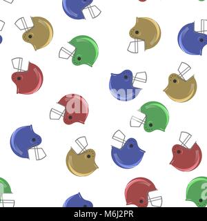 Colored Sport Football Helmet Seamless Pattern Stock Vector