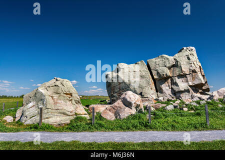 Okotoks Erratic aka The Big Rock, glacial erratic rock near Okotoks, Alberta, Canada Stock Photo