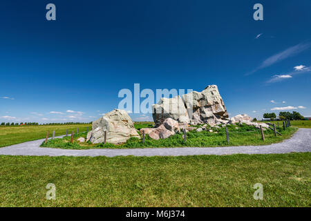 Okotoks Erratic aka The Big Rock, glacial erratic rock near Okotoks, Alberta, Canada Stock Photo