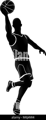 Silhouette Basketball Player  Stock Vector
