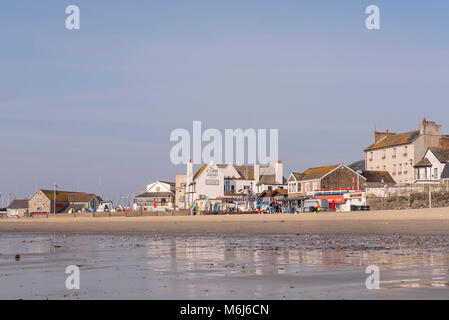 Summer morning on the seafront in Lyme Regis. Stock Photo