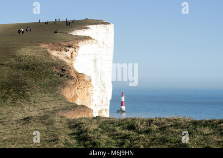 Beachy Head Lighthouse in East Sussex in the south of England on a beautiful sunny day Stock Photo