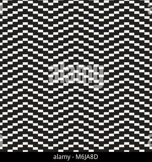 Seamless zig zag geometric pattern. Classic black and white chevron lines tiling. Stock Vector