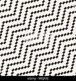 Seamless zig zag geometric pattern. Classic black and white chevron lines tiling. Stock Vector