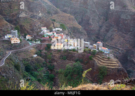 Old coastal path from Ponta Do Sol to Cruzinha on the island of Santo Antao, Cape Verde Stock Photo