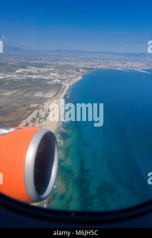 COAST NR ALICANTE SPAIN FROM AIRCRAFT Stock Photo
