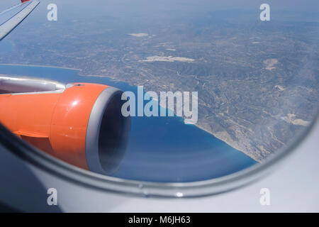 COAST NR ALICANTE SPAIN FROM AIRCRAFT Stock Photo