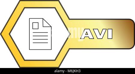 Hexagonal icon for AVI files - vector Stock Vector
