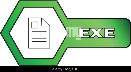 Hexagonal icon for EXE files - vector Stock Vector