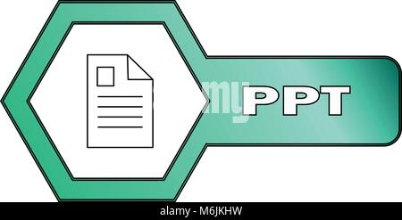 Hexagonal icon for PPT files - vector Stock Vector