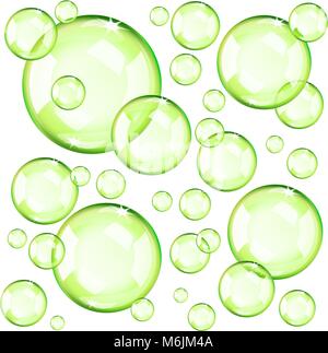 Transparent green bubbles Stock Vector