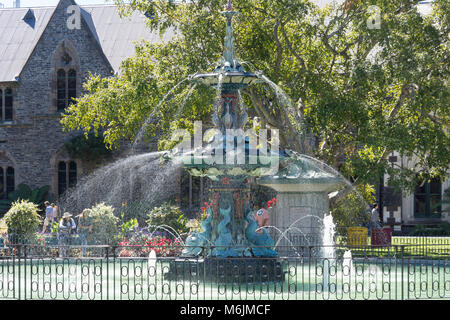 The Peacock Fountain, Christchurch Botanical Gardens, Christchurch, Canterbury, New Zealand Stock Photo