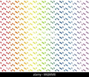Abstract geometric pattern in multi-colored gradient (red, orange, yellow, green, blue, indigo, violet) on white color - Vector illustration. Stock Vector