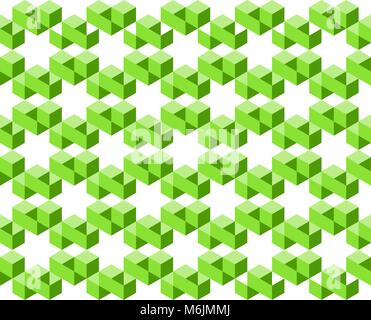 Geometric pattern of green colors isolated on white background, arranged in star shapes- Vector illustration, EPS10. Stock Vector