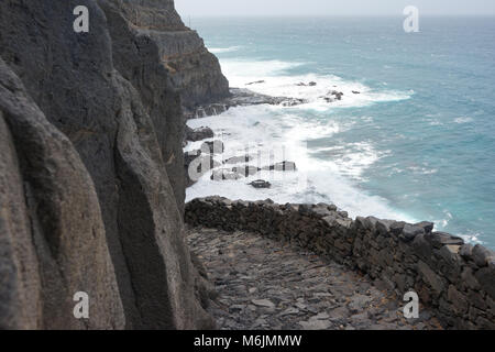 Old coastal path from Ponta Do Sol to Cruzinha on the island of Santo Antao, Cape Verde Stock Photo