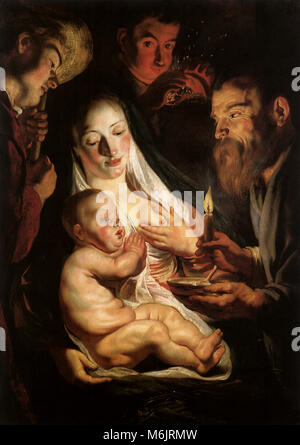 The Adoration of the Shepherds, Jordaens, Jacob, 1616. Stock Photo