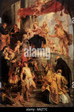Madonna and Child Enthroned with Saints, Rubens, Peter Paul, 1628. Stock Photo