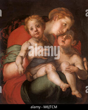 Madonna and Child with the Young Saint John, Pontormo, Jacopo da, 1525. Stock Photo
